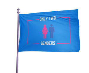 Conservative Comedy Blue Only Two Genders Flag
