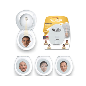 Conservative Comedy Peelitcal Target 🟡 The Socialist Squad (Obama, Fauci, AOC, Schiff) Pee-Litical Target Toilet Light Projector